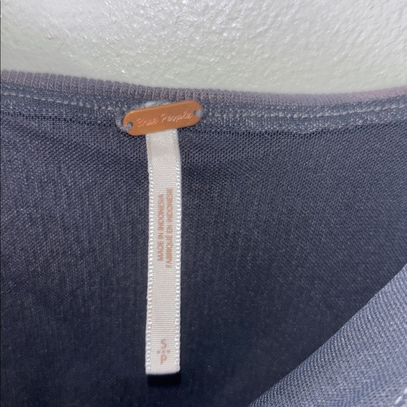 Free People Grey Boulevard Bow Tie Sleeves Tank Top Crop Top Shirt Stretch Small - Picture 4 of 10